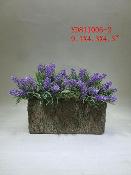 Cube Concrete planter pots with wood looks finished