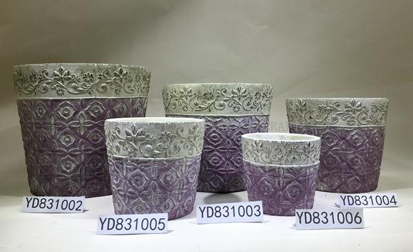 Sculpture cement plant pots for home and garden