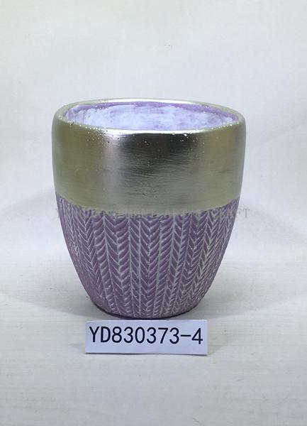 5.7 Inch Metallic Round Concrete Planter Pots