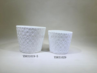 white plant pots