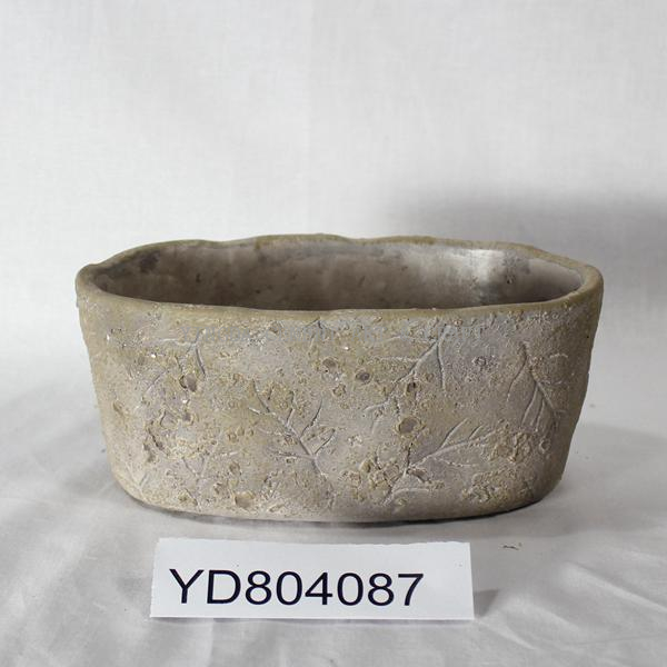 Pattern Oval Concrete Planters