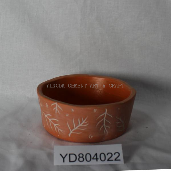 Pattern Bowl Round Concrete Planters