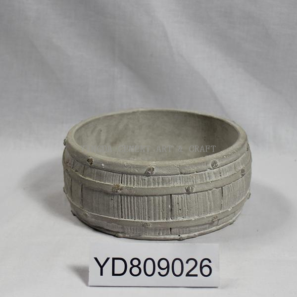 Bowl Round Cement planter with Barrel finished