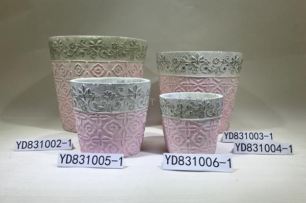 Sculpture cement plant pots for home and garden