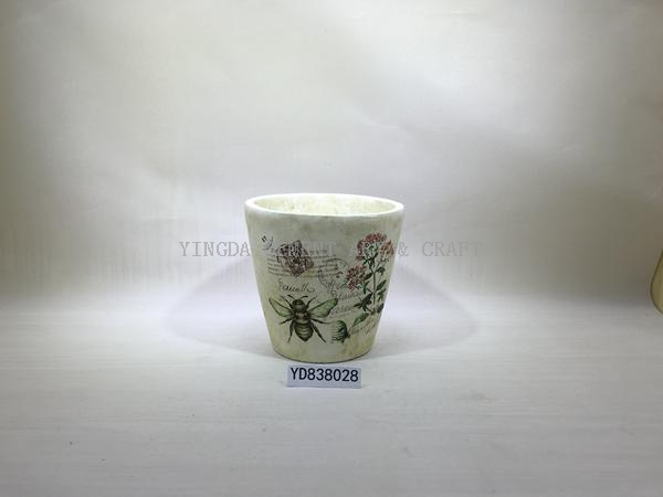 decal concrete planter for home & garden decoration