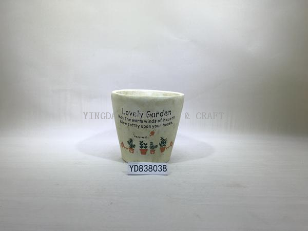 Decal cement plant container for home & garden decoration