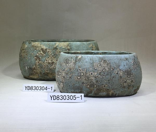 Metallic Cement Flower Pots