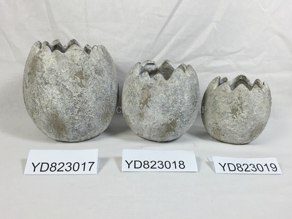 Egg Shape Cement Planter