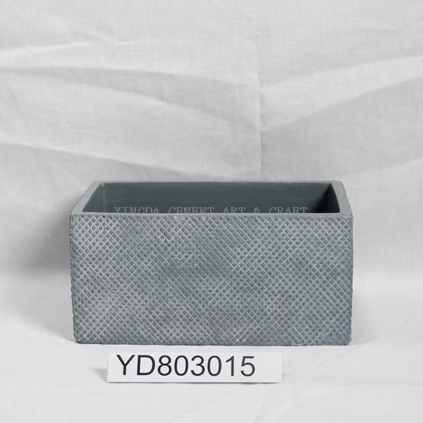 Grid Rectangle Cement Planter