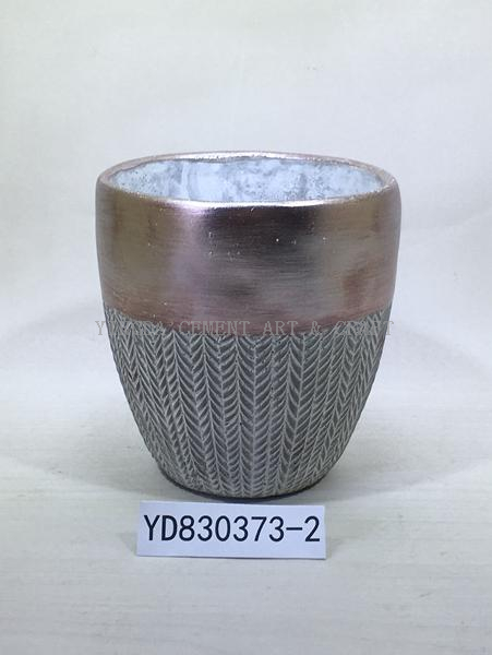 5.7 Inch Metallic Round Concrete Planter Pots