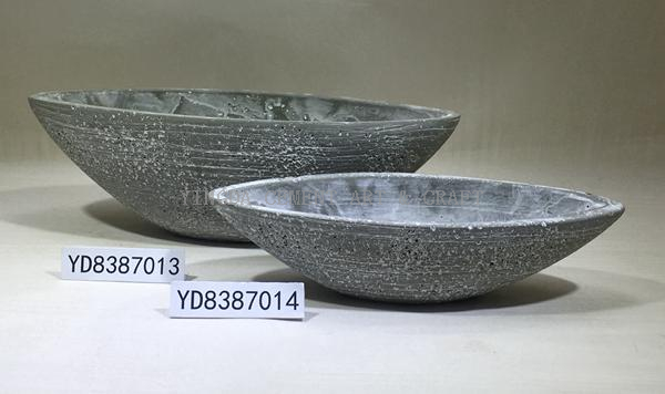boat shape cement flower pots