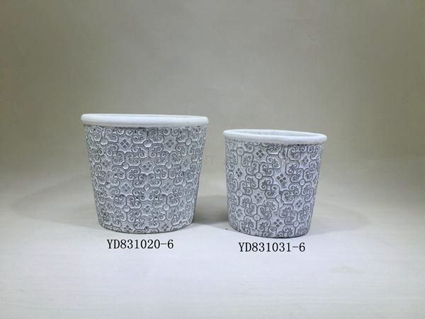 6" cement pots for home and garden