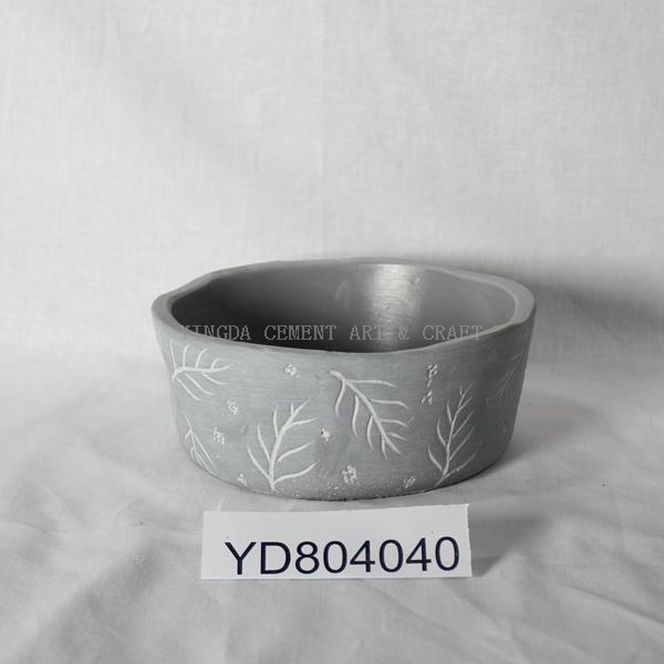 Pattern Bowl Round Concrete Planters