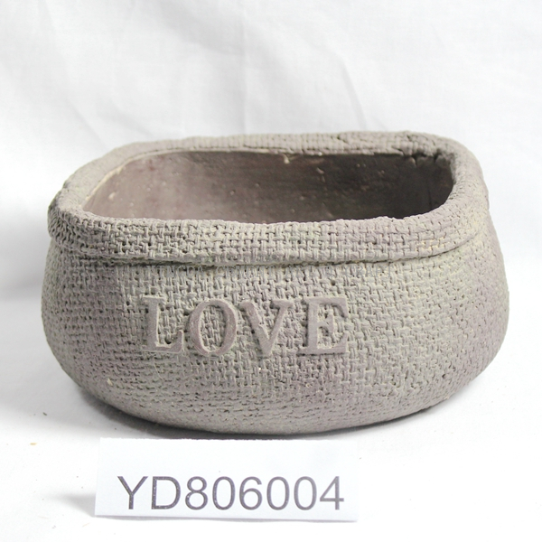 LOVE Bowl Square Cement Planters