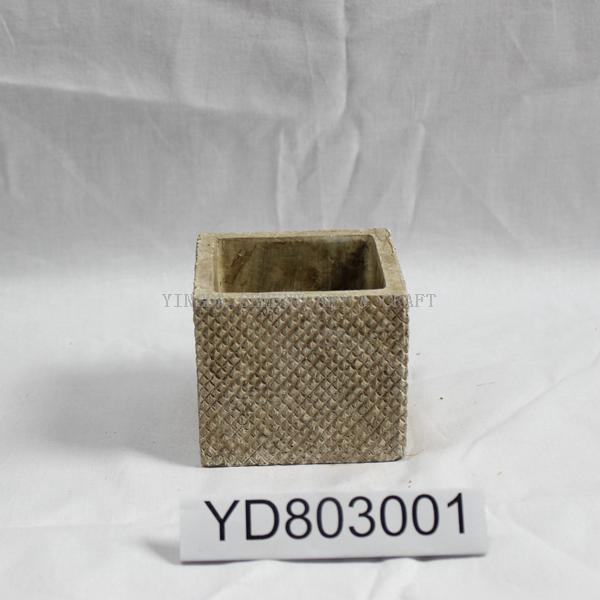 Grid Cube Cement Planters