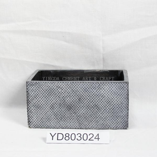 Grid Rectangle Cement Planter