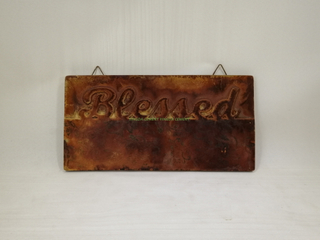 doorplate in cement rust color 