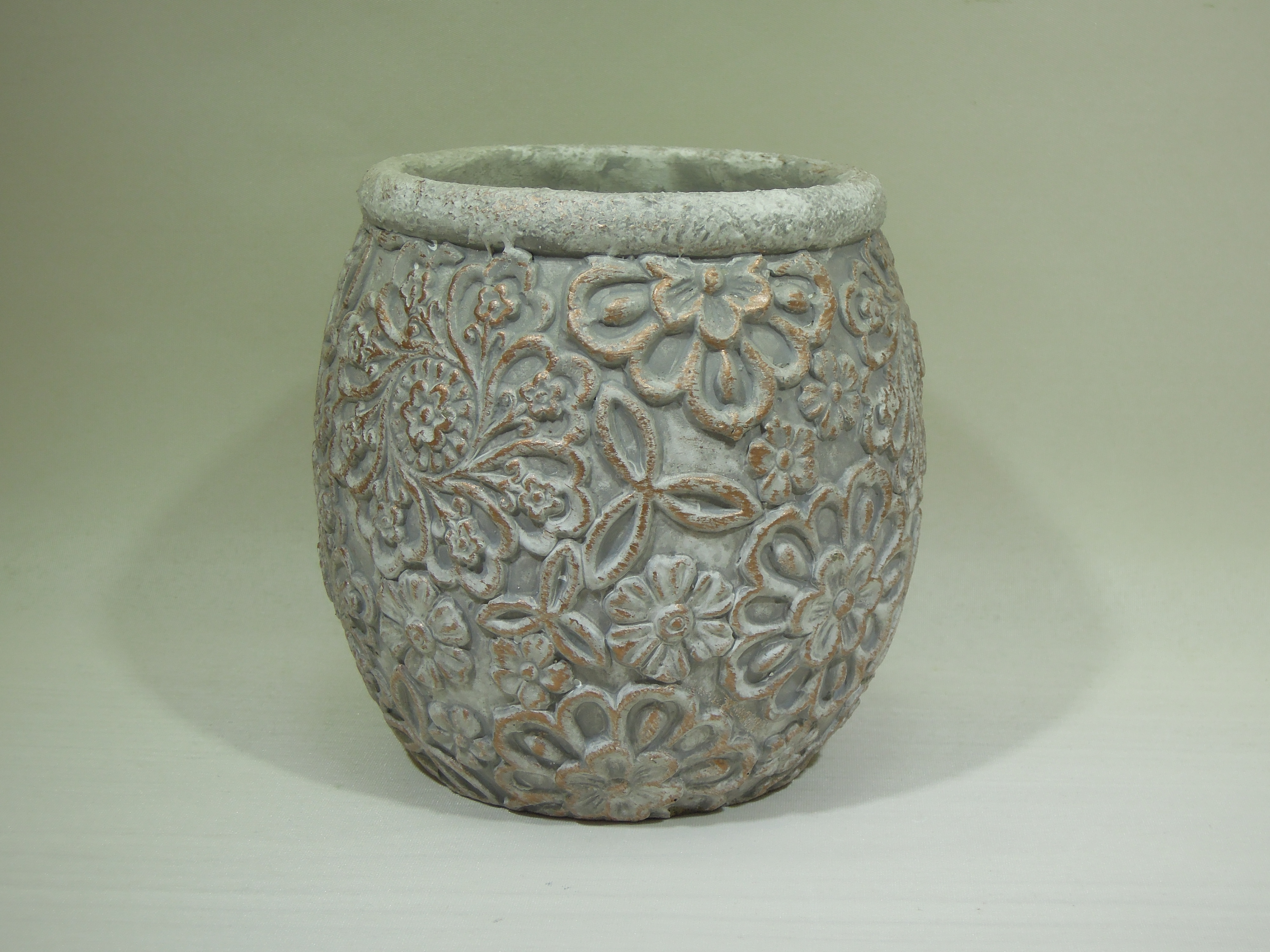 cement planters, embossing