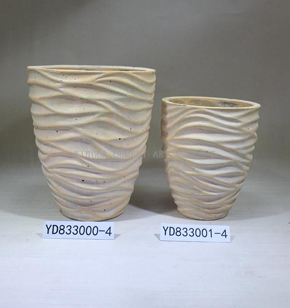 Indoor conical cement flowerpots for decoration