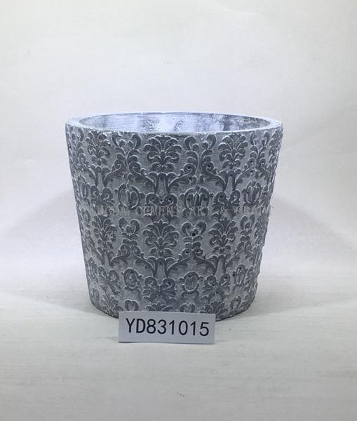 6" sculpture cement conical plant pots for home and garden