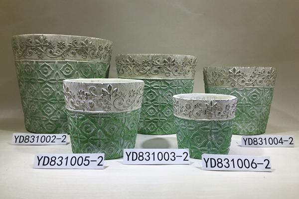 Sculpture cement plant pots for home and garden