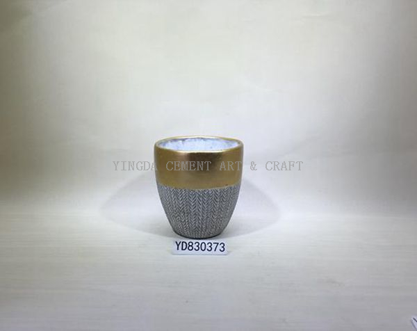 5.7 Inch Metallic Round Concrete Planter Pots