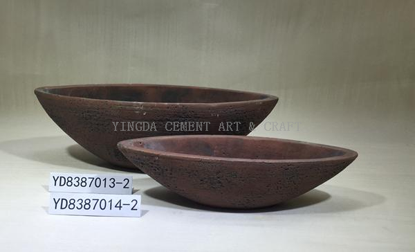 boat shape cement flower pots