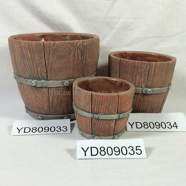 7 Inch Barrel shape cocnrete flowerpos for indoor & outdoor