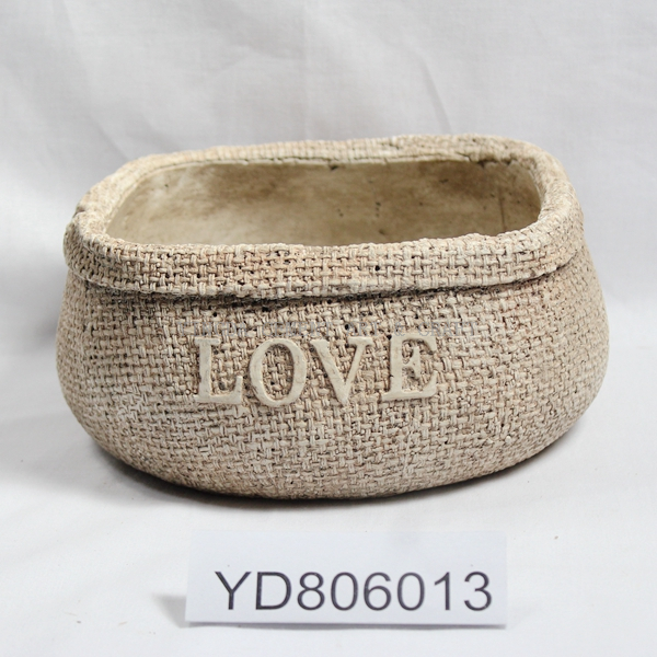 LOVE Bowl Square Cement Planters