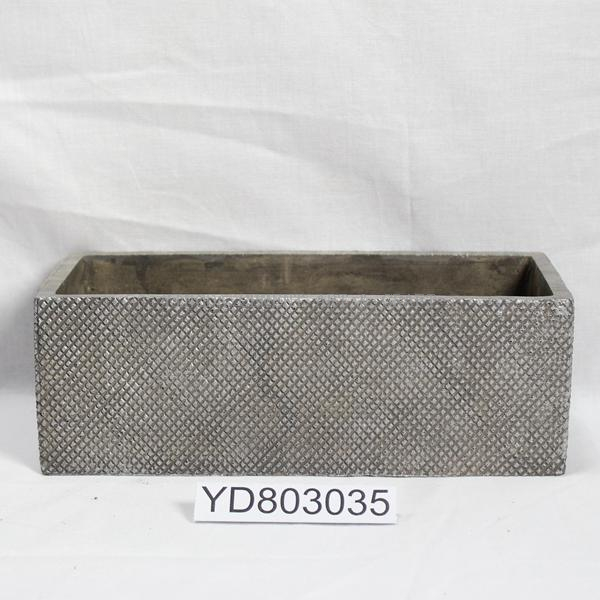 Grid Rectangle Cement Planter