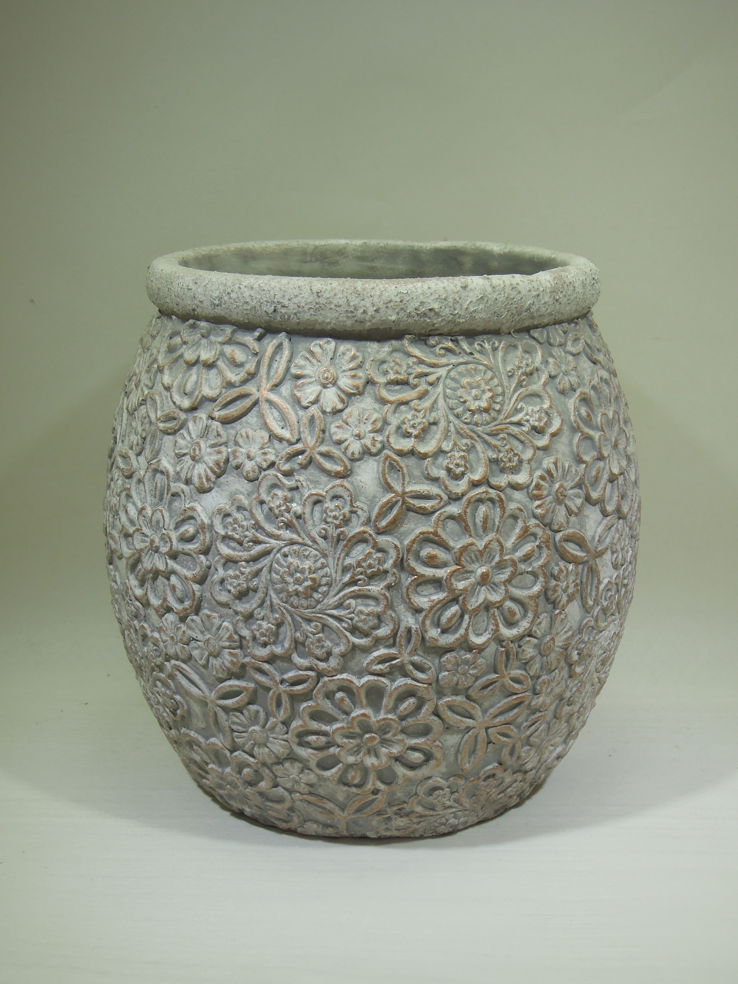 cement planters, embossing