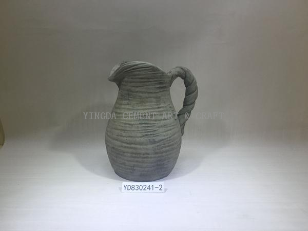 Cement kettle and bottle for floral decoration