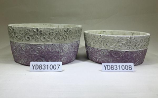 Emboss Bowl Round Cement Planter