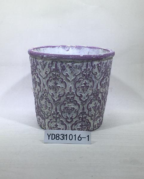 6" sculpture cement conical plant pots for home and garden