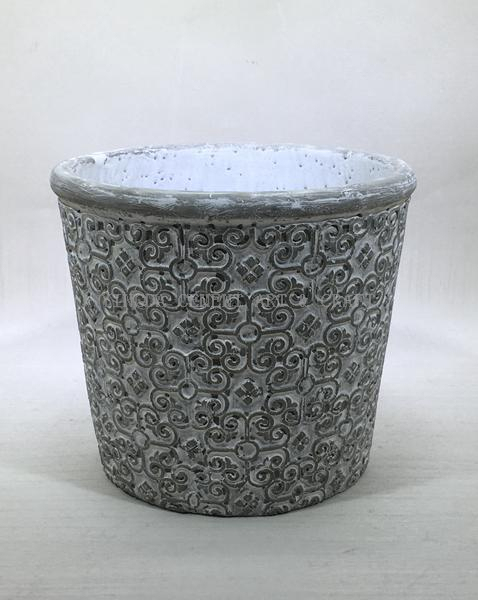 6" sculpture cement conical plant pots for home and garden