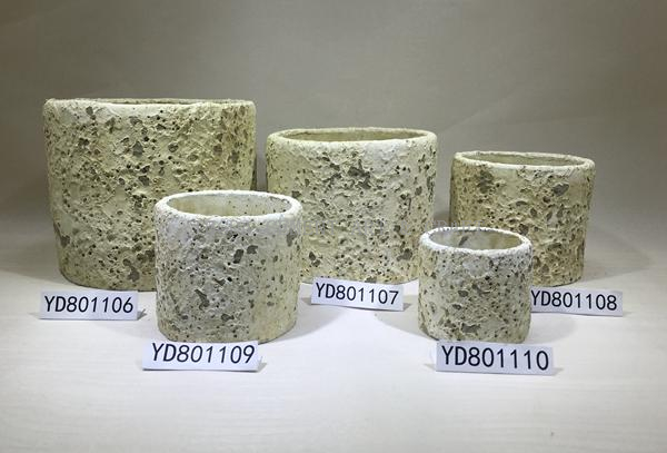 Pot round cement decoration floral container