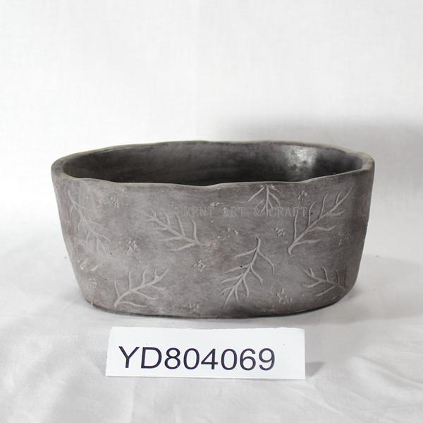 Pattern Oval Concrete Planters