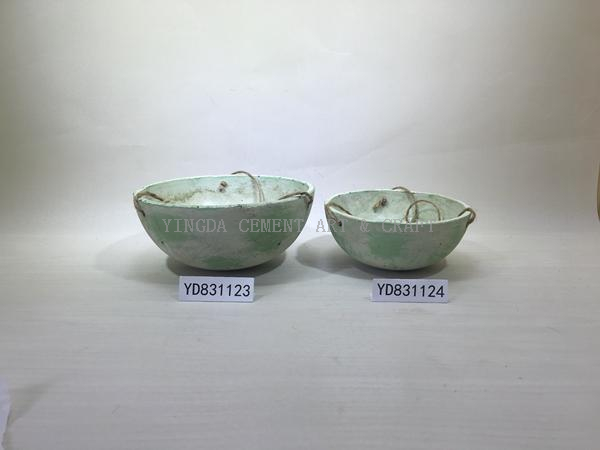 Hanging Cement Planters with rope for home and garden 