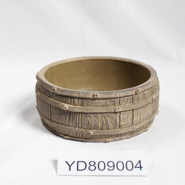 Bowl Round Cement planter with Barrel finished