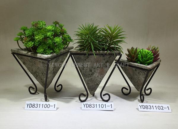 polygon concrete planter