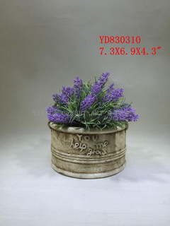 Wall hanging cement flowerpots with rope for home and garden 