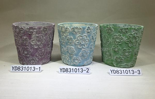 Emboss Conical Cement Plant Pots