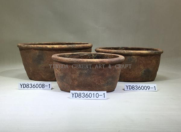Antique Oval Cement Planter pots