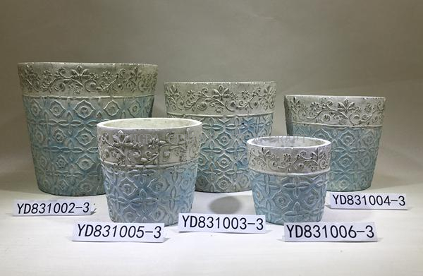 Sculpture cement plant pots for home and garden