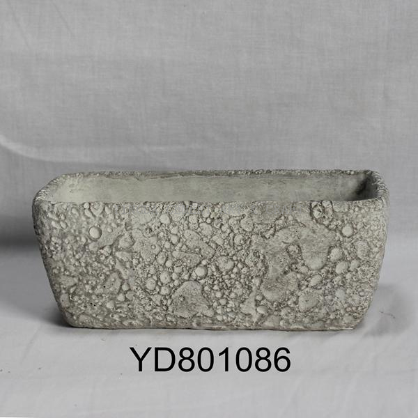 Rectangle and Oval shape concrete flowerpots 