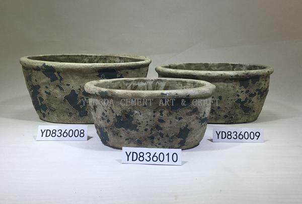 Oval Concrete Planter pot 