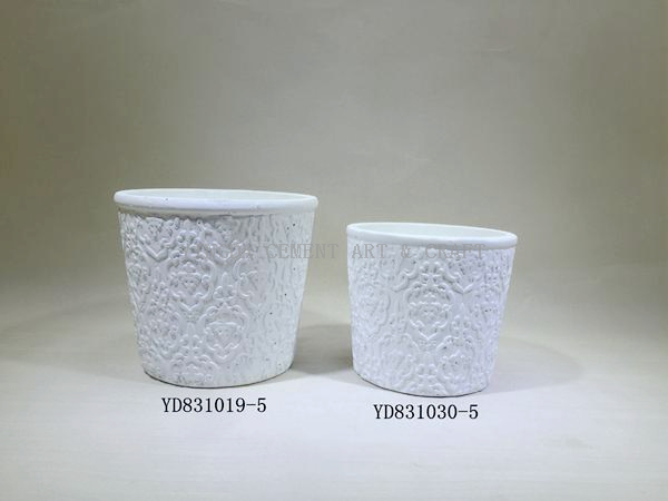 white flower pot