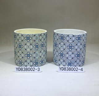 6.5 Inch Decal Cement Flower Pots