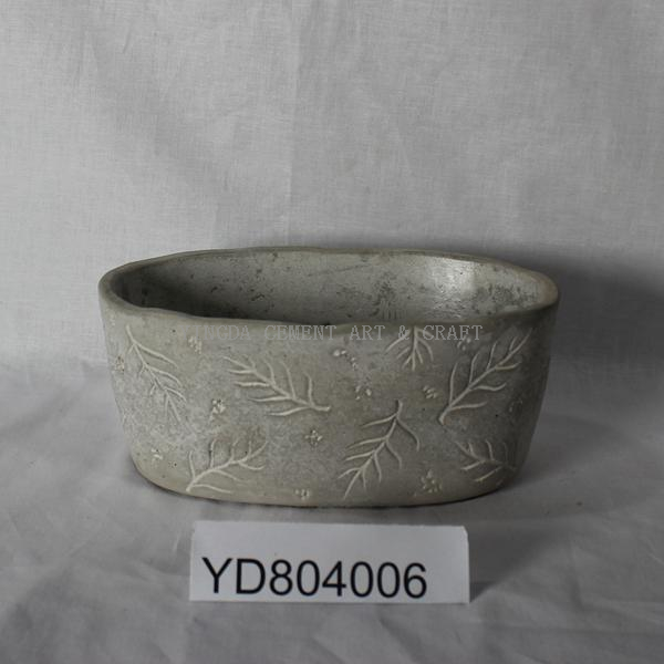 Pattern Oval Concrete Planters