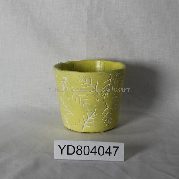 Pattern Round Concrete Planters